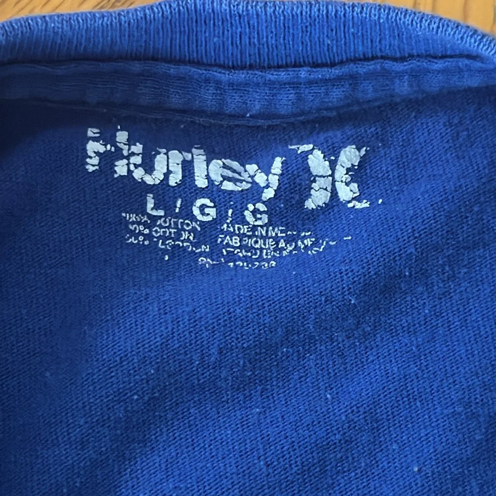 Hurley Blue Tee with Yellow Graphic
